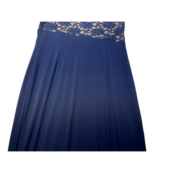 Connected Apparel Womens Lace & Draped Maxi Evening Dress 18W Navy Blue - Picture 15 of 16